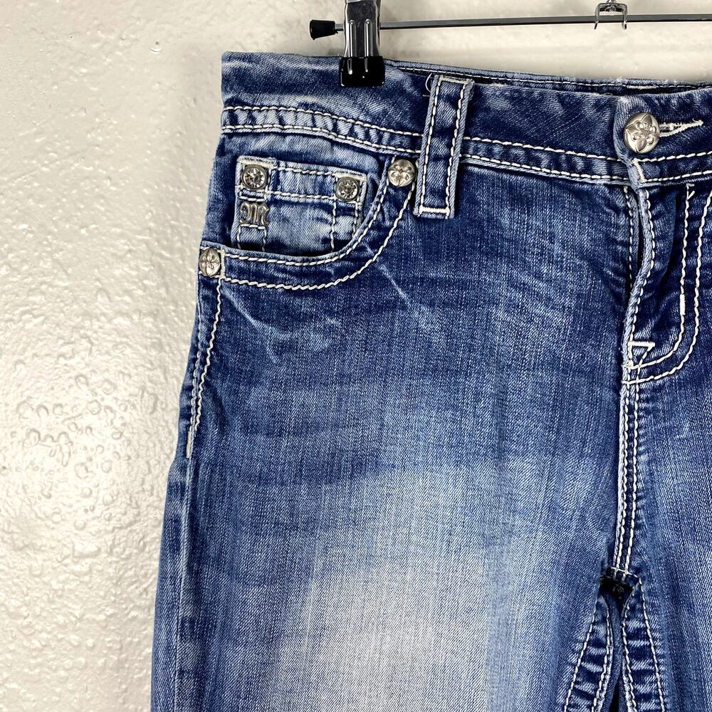 Vtg Y2K Miss Me Loose Fit Bedazzled Sequin Faded Grunge Mcbling Mid Rise Jeans - Picture 5 of 14